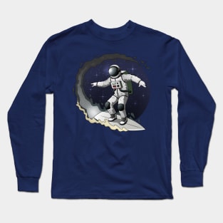 astronaut surfer in galaxy Long Sleeve T-Shirt